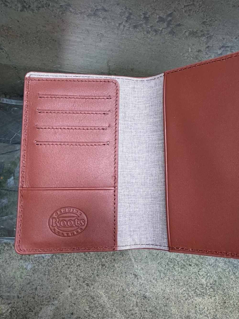 Roots Leather Passport Holder / Wallet, NWOT